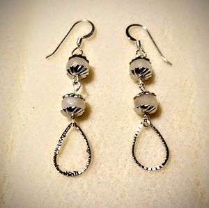.925 silver and candy jade earrings